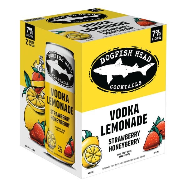 Dogfish Head Strawberry Vodka Lemonade 4pk Can 12oz