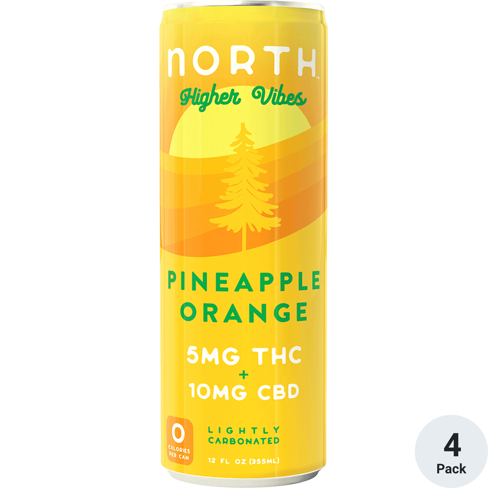 North Higher Vibes 5mg Pineapple 4pk Can 12oz