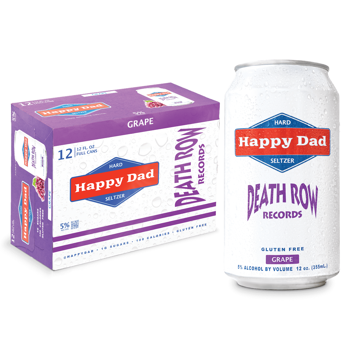 Happy Dad Seltzer Death Row Grape 12pk Can 12oz