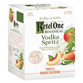 Ketel One Botanical Peach & Orange Blossom Vodka Spritz (4 pack 12oz cans) (4 pack 12oz cans)